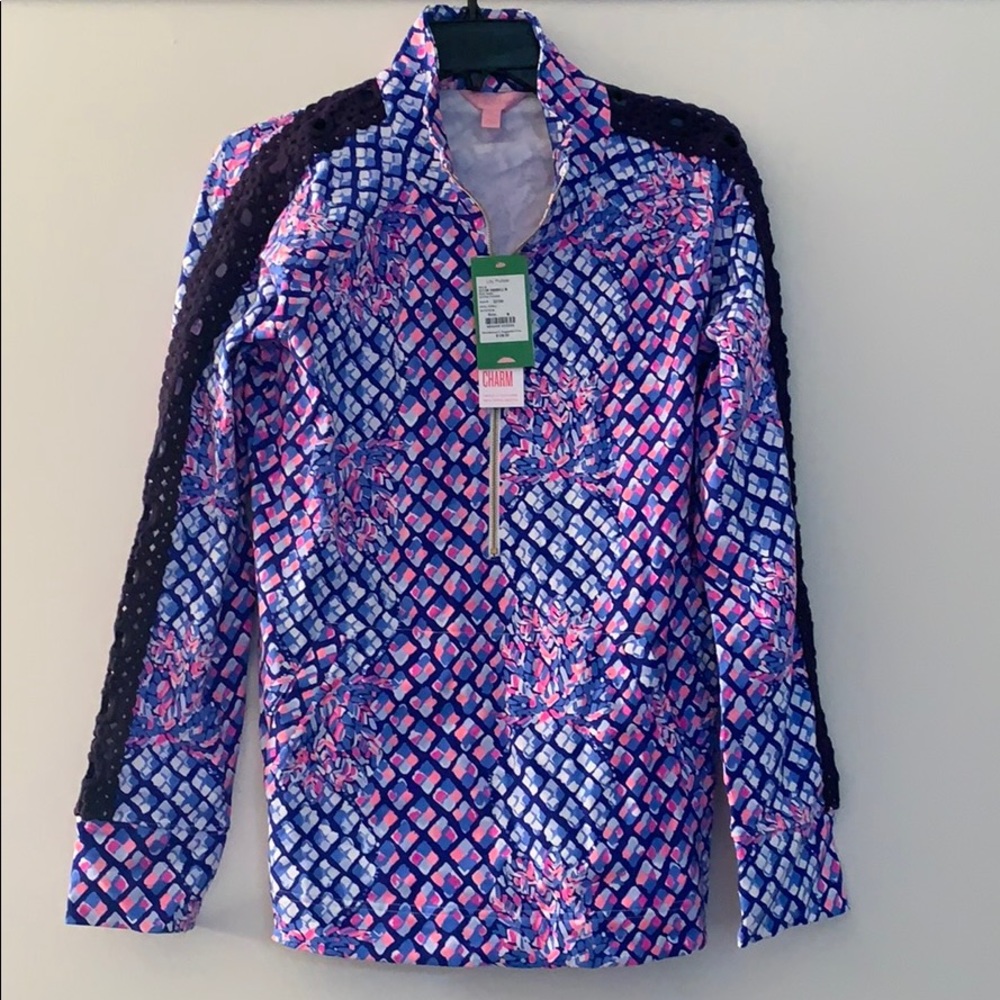 BNTW Lilly Pulitzer M SKIPPER POPOVER LACE SLEEVE